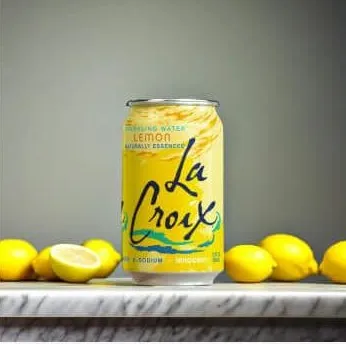 Pebblely's own AI-generated scene of a LaCroix sparkling water can